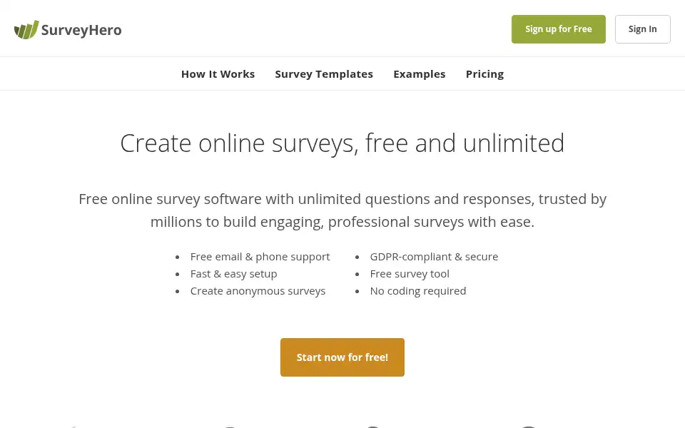 Screenshot of surveyhero.com