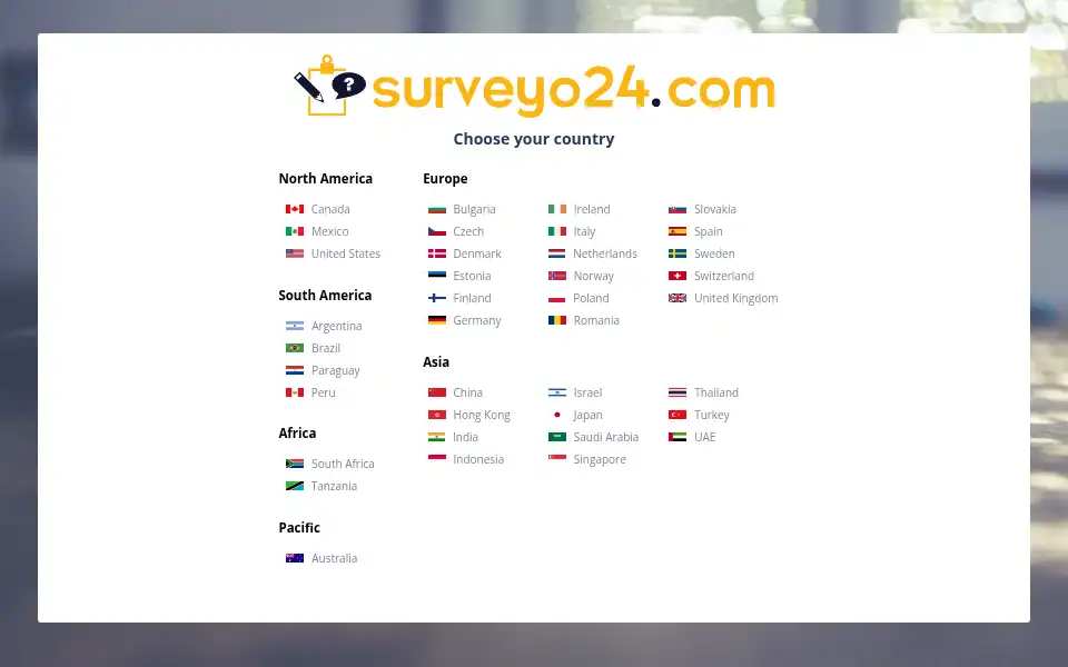 Screenshot of surveyo24.com