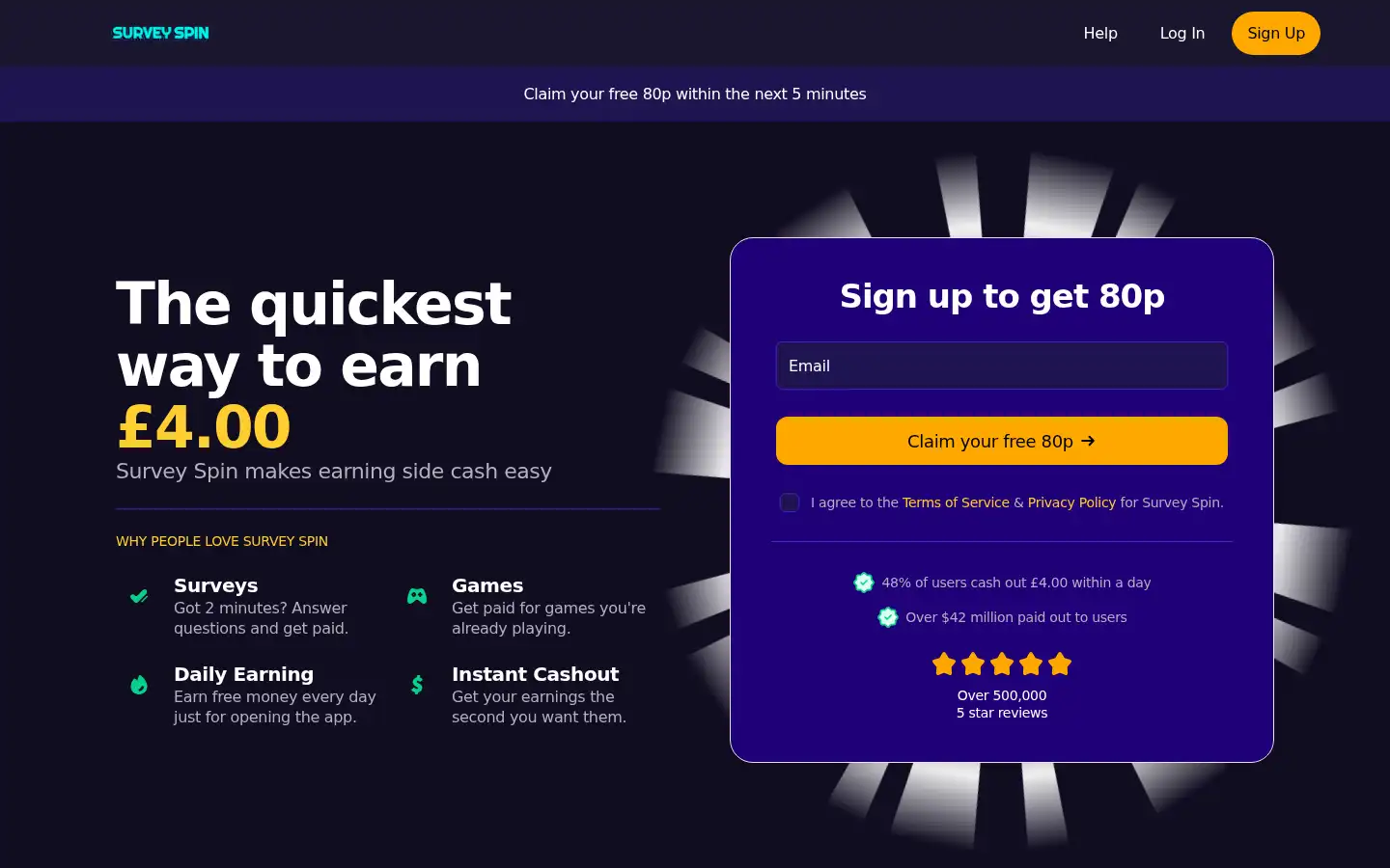 Screenshot of surveyspin.com