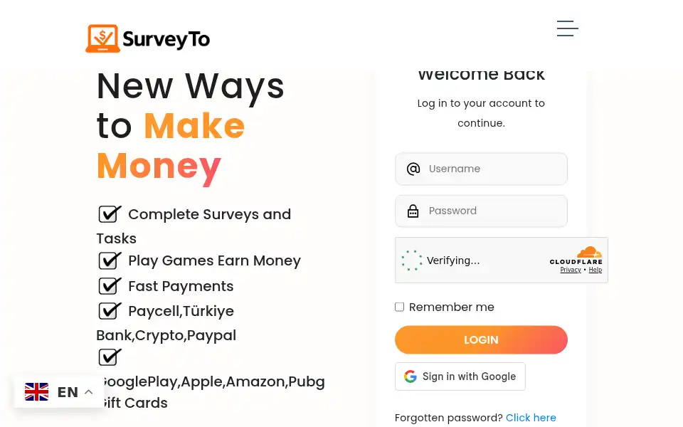 Screenshot of surveyto.com
