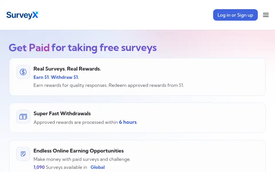 Screenshot of surveyx.ai