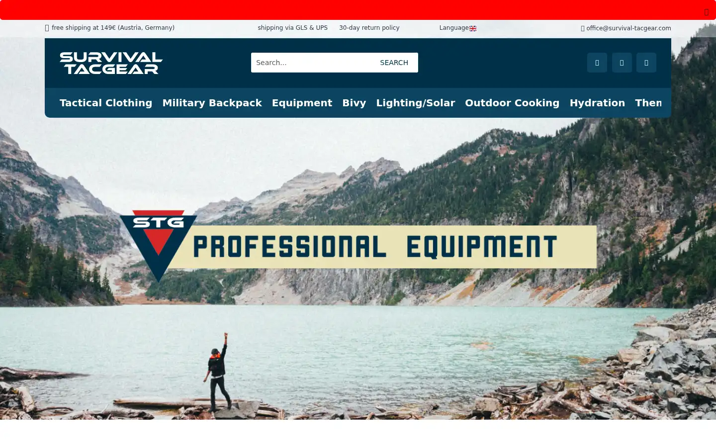 Screenshot of survival-tacgear.com