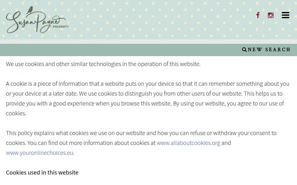 Screenshot of susanpayneproperty.co.uk