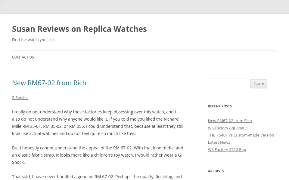 Screenshot of susanreviews.com