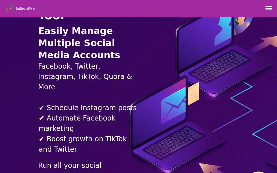Screenshot of susocialpro.com
