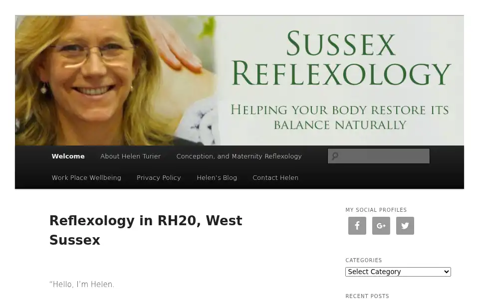 Screenshot of sussexreflexology.com
