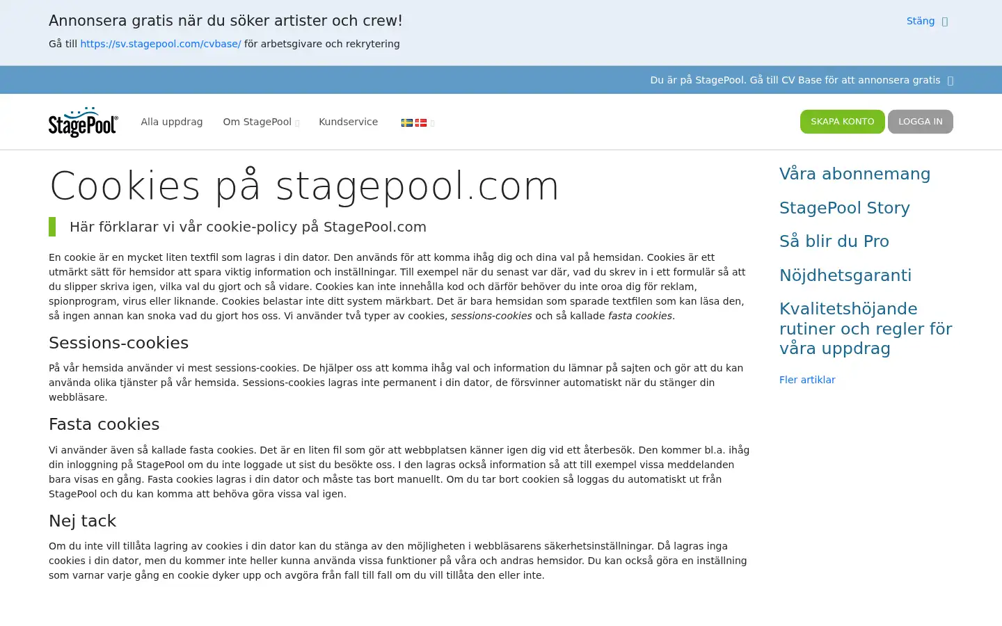 Screenshot of sv.stagepool.com