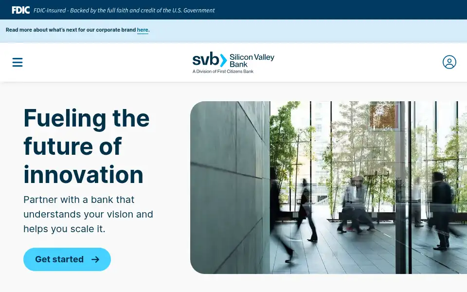 Screenshot of svb.com