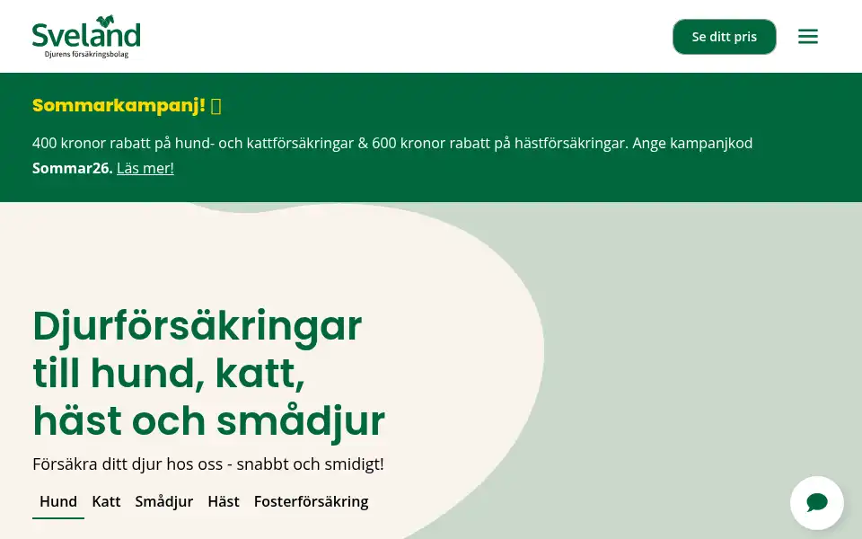 Screenshot of sveland.se