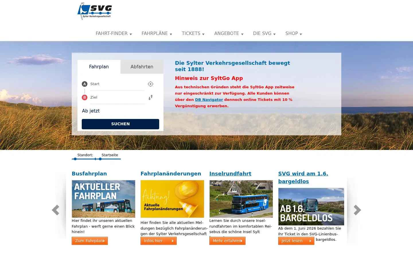 Screenshot of svg-busreisen.de