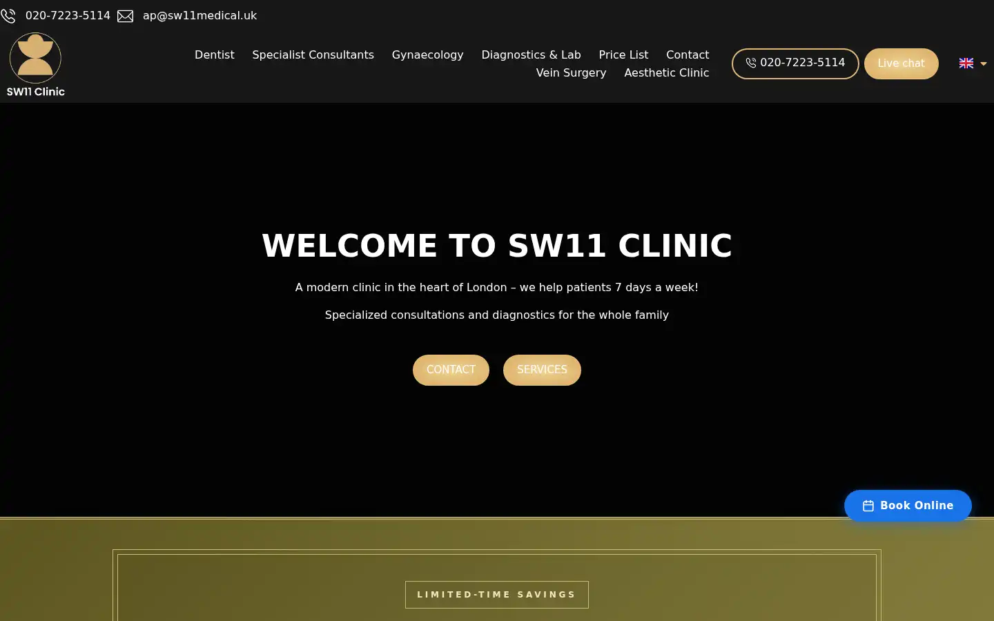 Screenshot of sw11clinic-clapham.co.uk