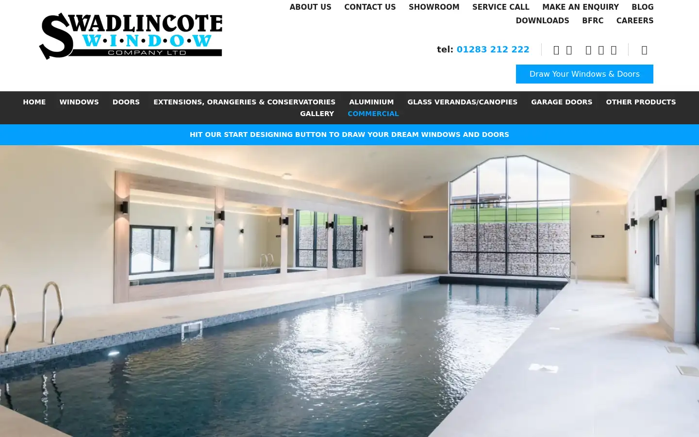Screenshot of swadlincotewindows.com