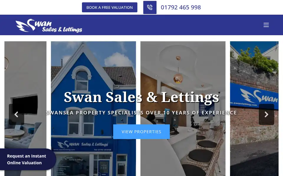 Screenshot of swanletting.com