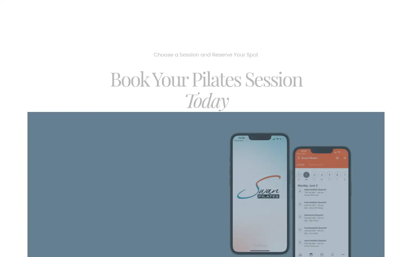 Screenshot of swanpilates.us
