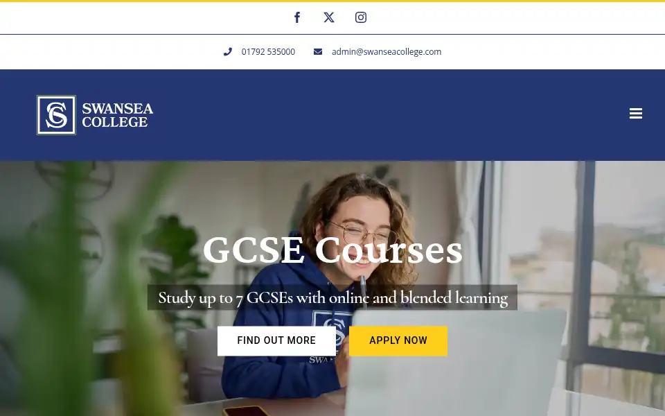Screenshot of swanseacollege.com