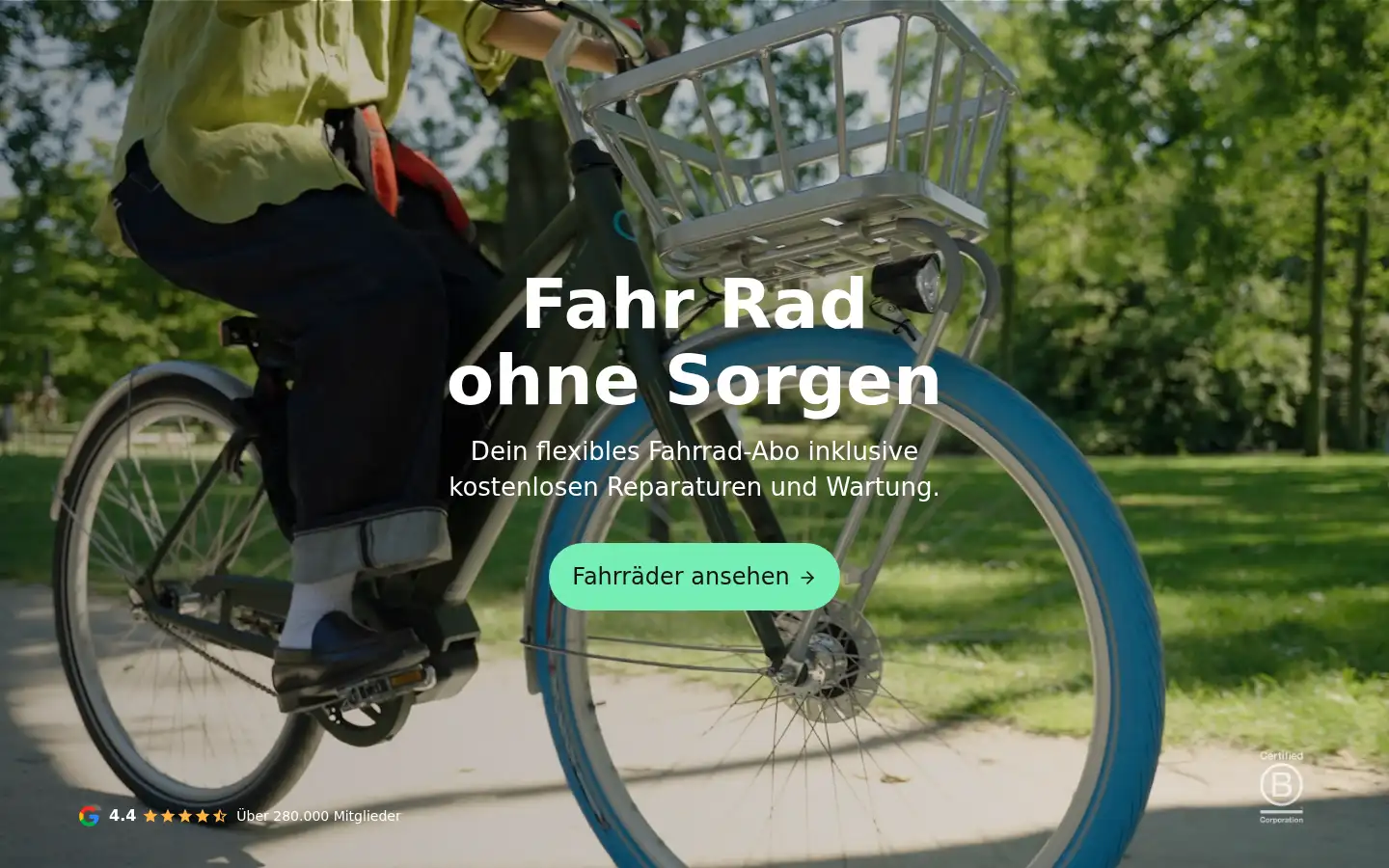 Screenshot of swapfiets.de