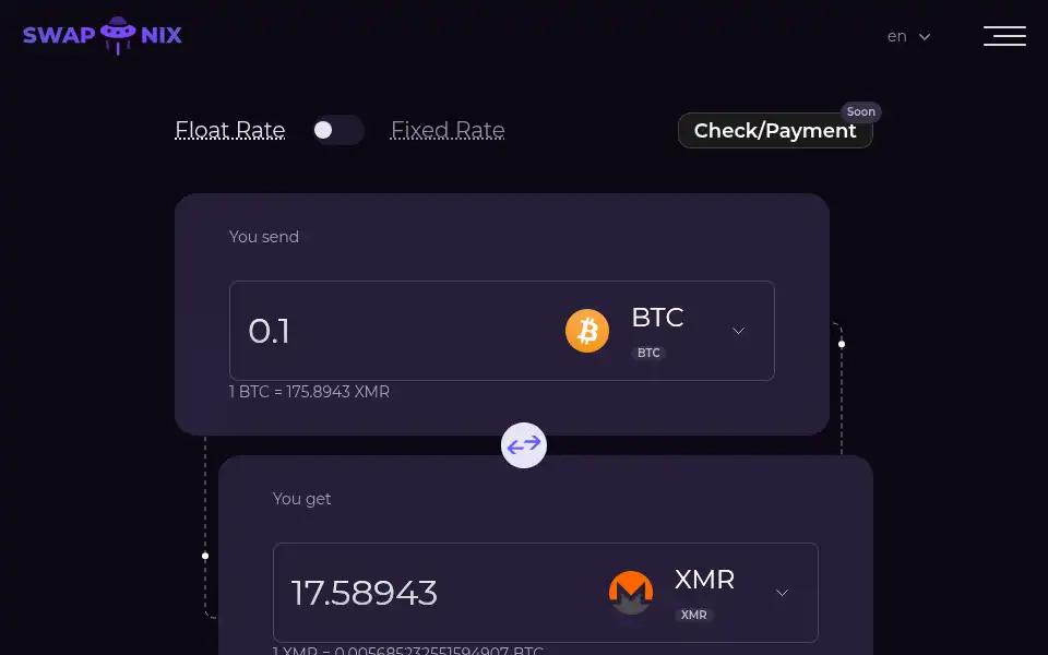 Screenshot of swaponix.io