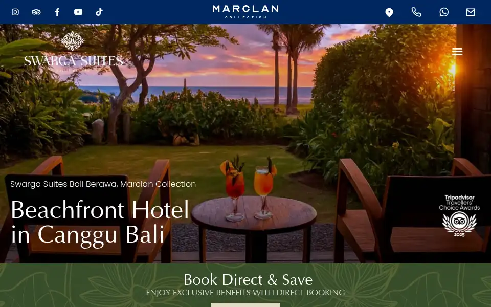 Screenshot of swargasuitesbali.com