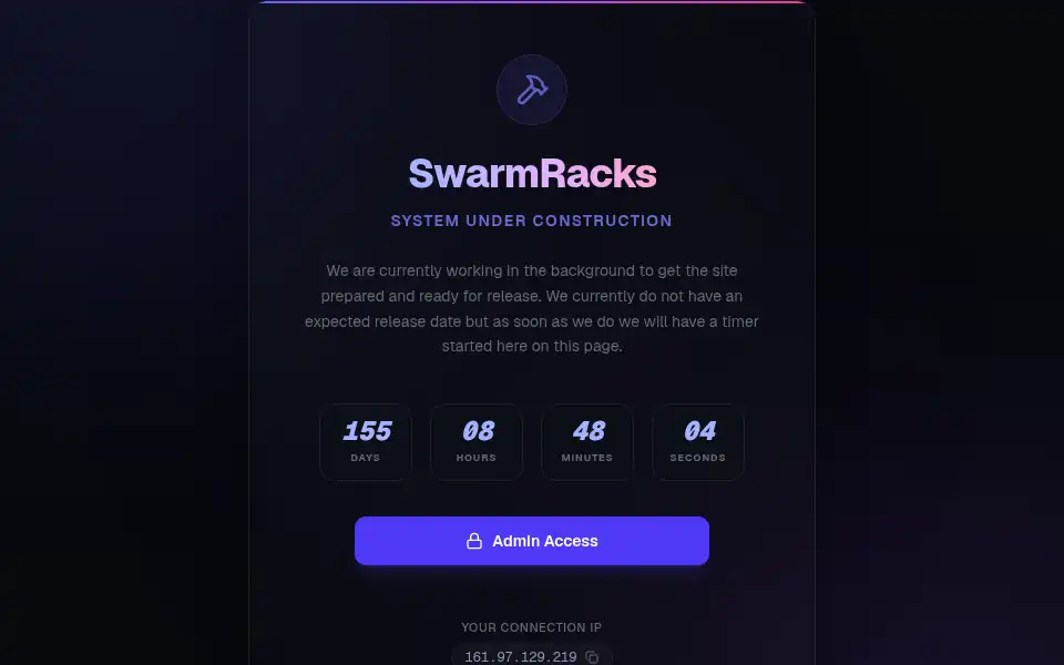 Screenshot of swarmracks.com