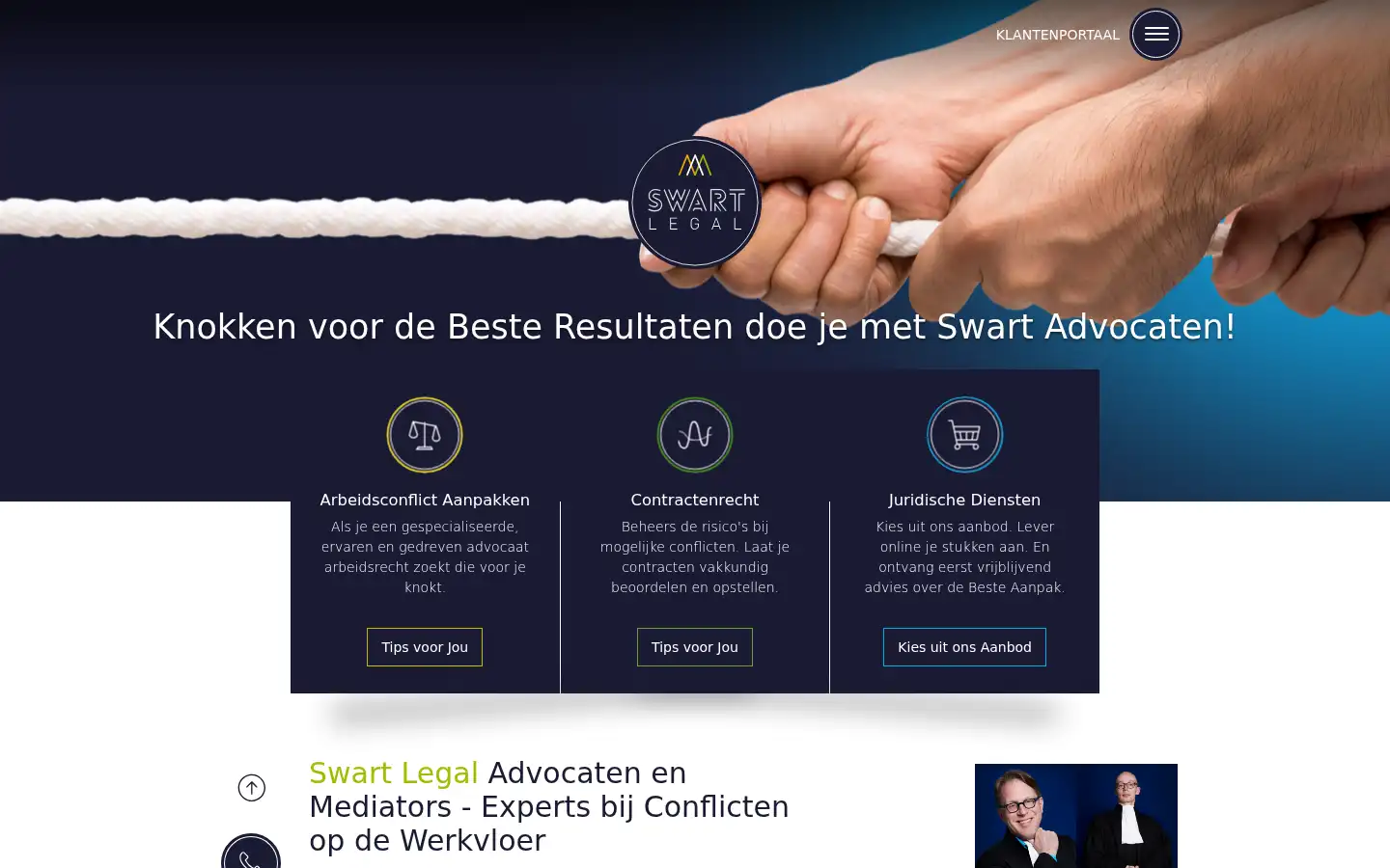 Screenshot of swart-legal.nl