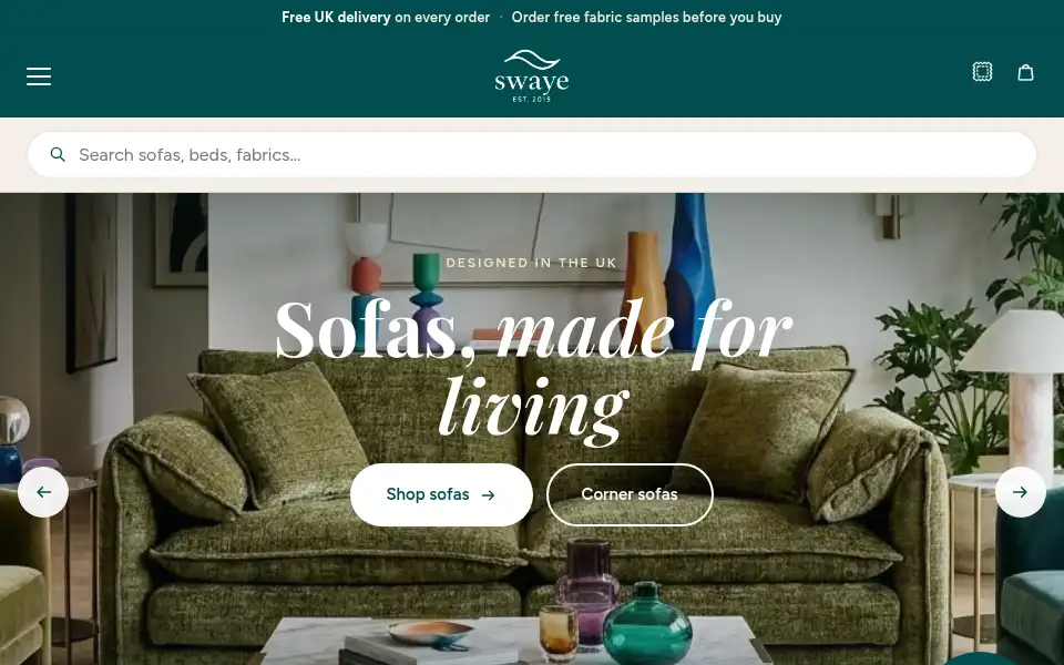 Screenshot of swaye.co.uk