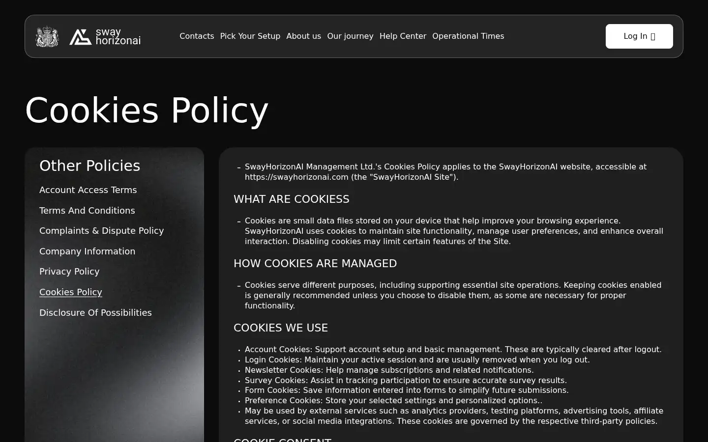 Screenshot of swayhorizonai.com