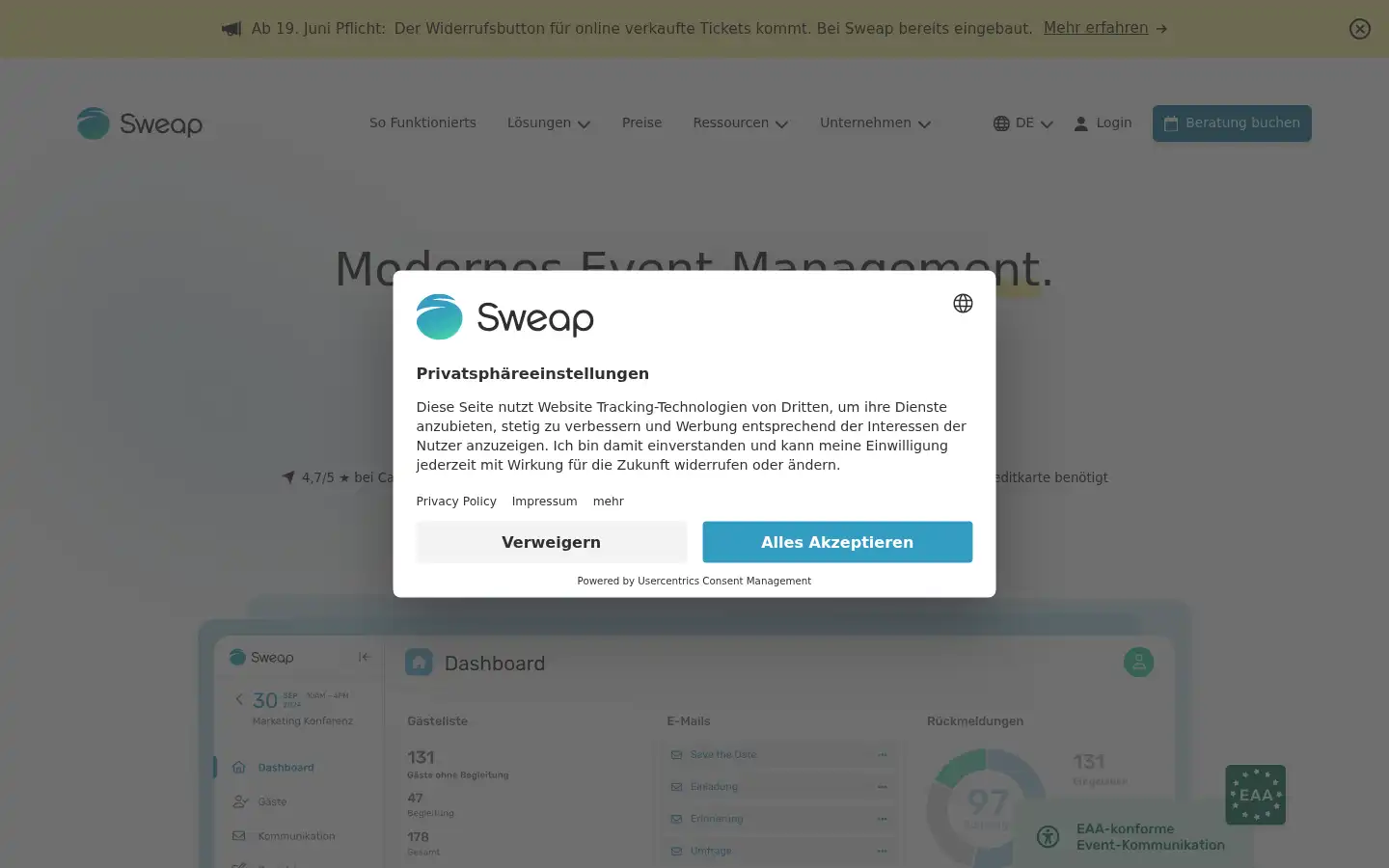 Screenshot of sweap.io