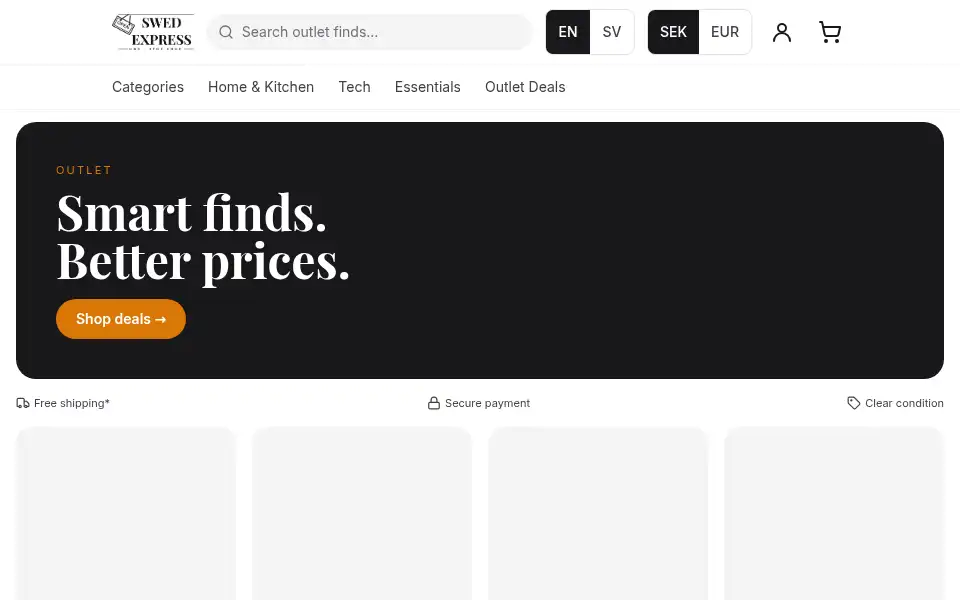 Screenshot of swedexpress.store