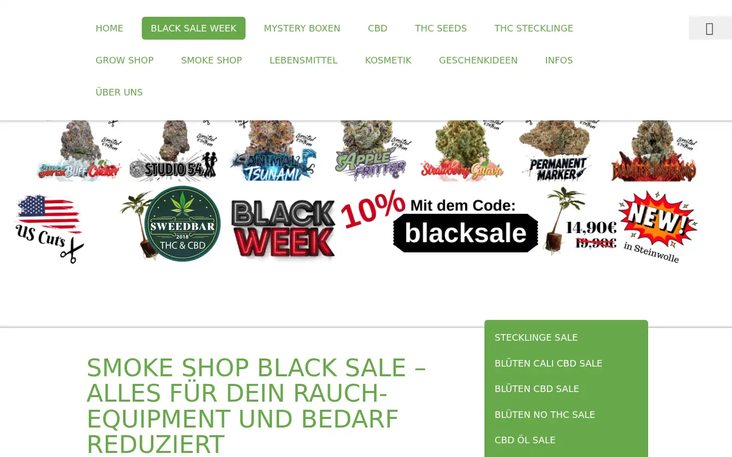 Screenshot of sweedcbdbar.de