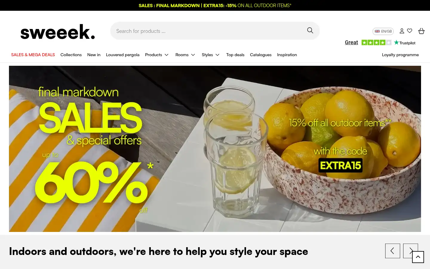 Screenshot of sweeek.co.uk