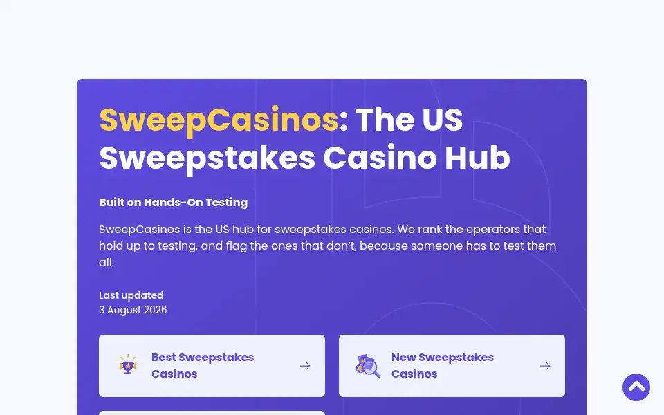 Screenshot of sweepcasinos.com
