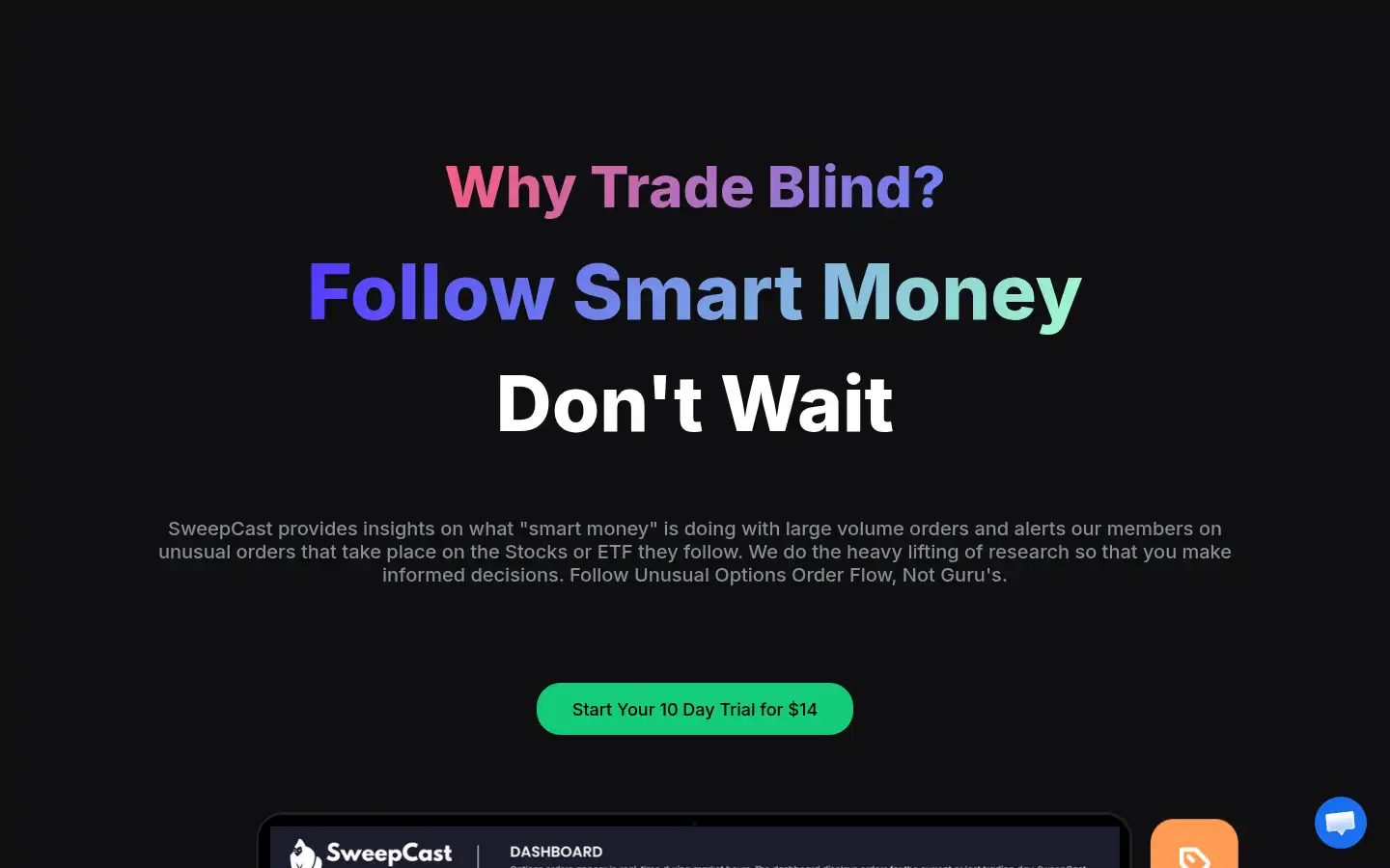 Screenshot of sweepcast.com