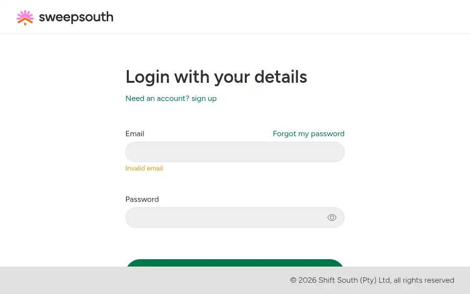 Screenshot of sweepsouth.com