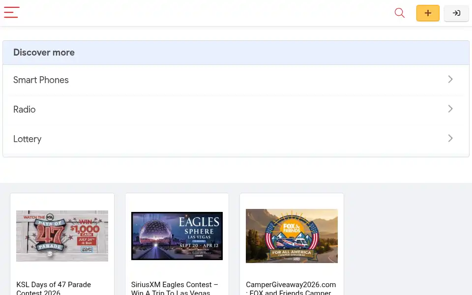 Screenshot of sweepstakesrush.com