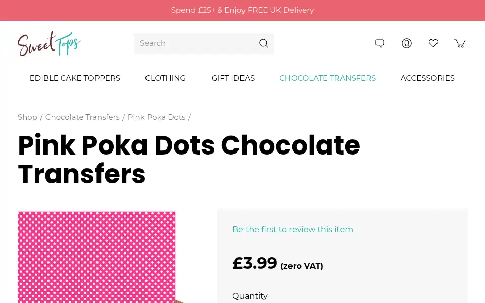 Screenshot of sweet-tops.co.uk