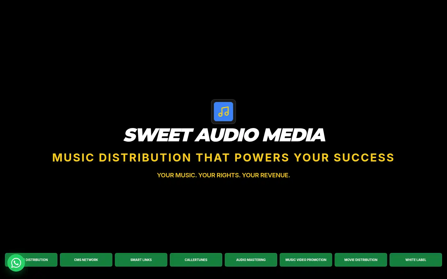 Screenshot of sweetaudiomedia.com