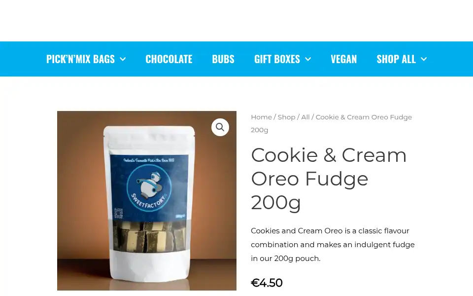 Screenshot of sweetfactory.ie