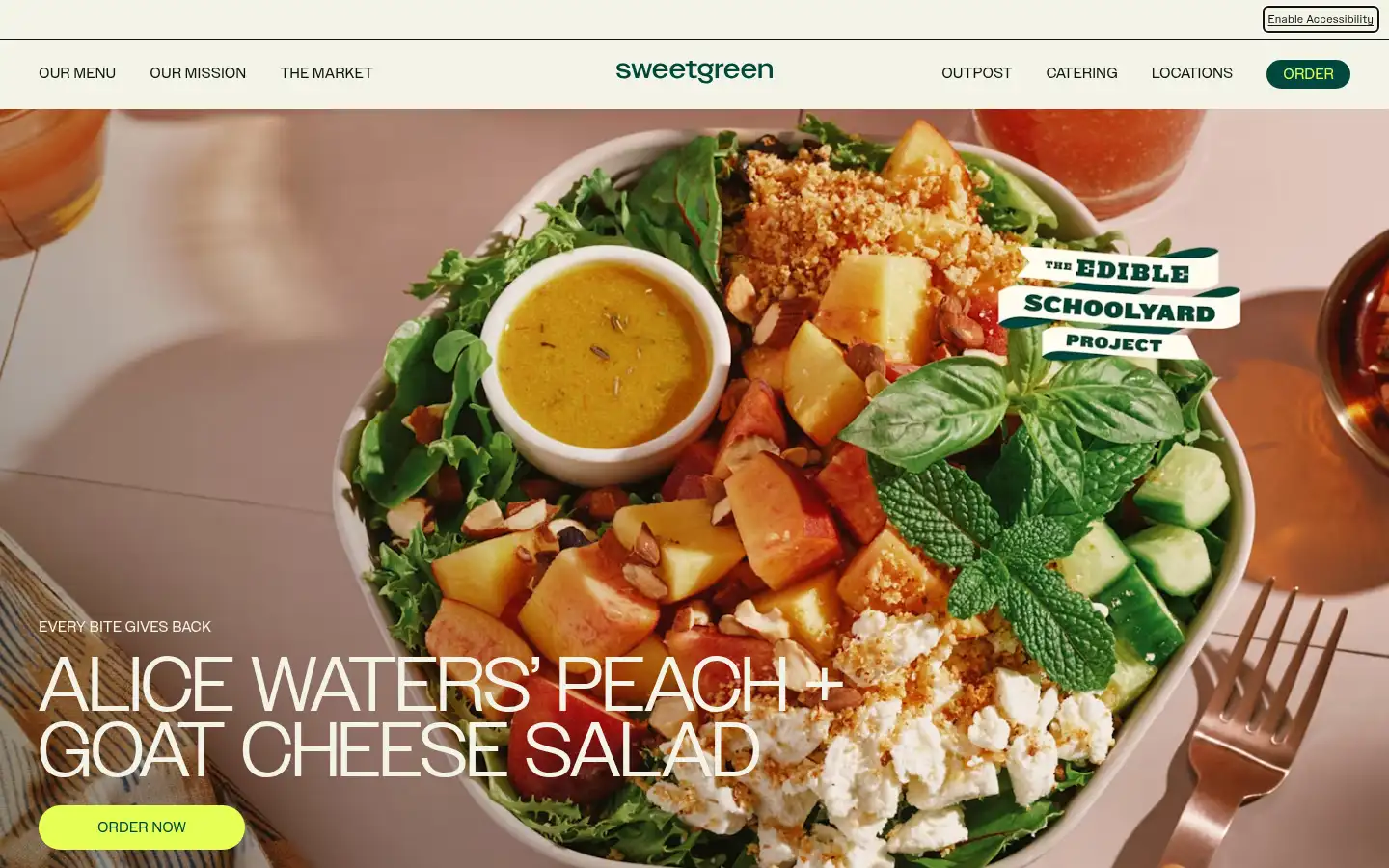 Screenshot of sweetgreen.com