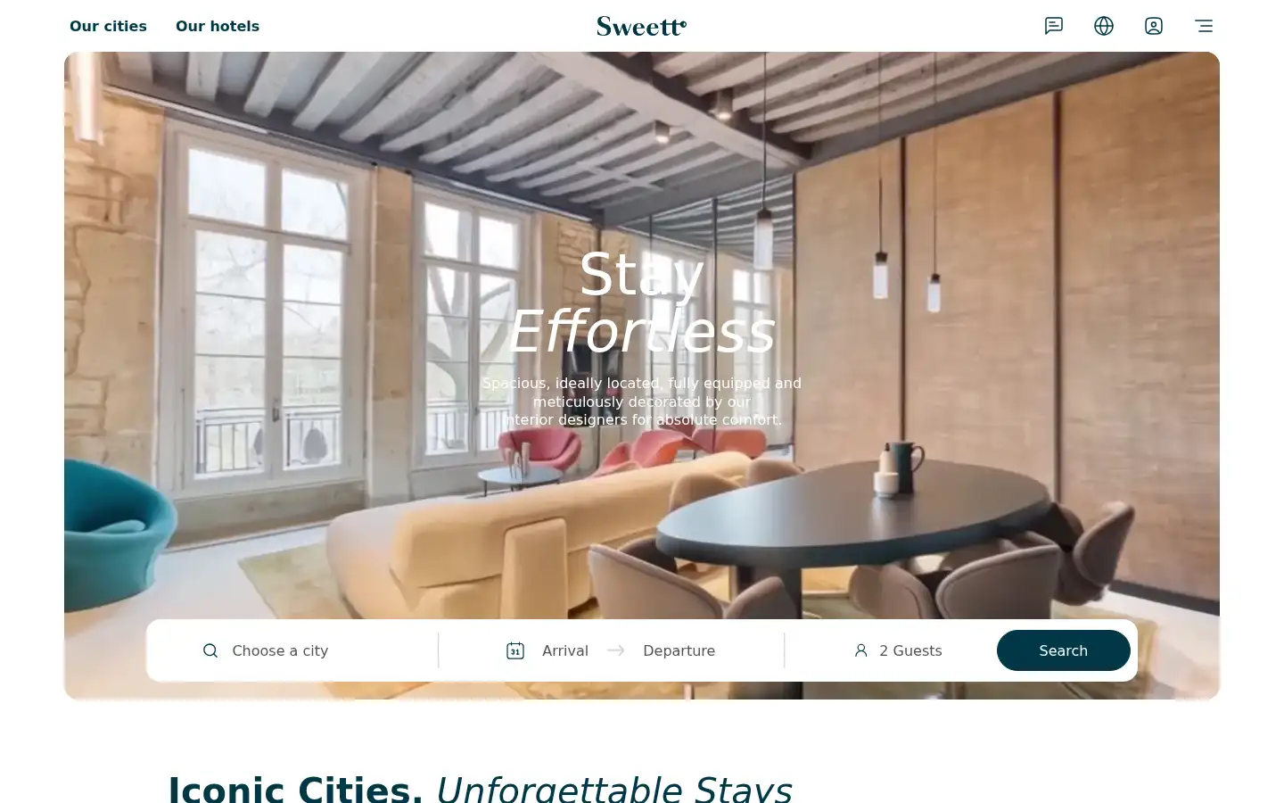 Screenshot of sweetinn.com