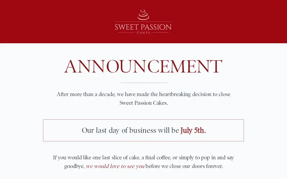 Screenshot of sweetpassioncakes.co.uk