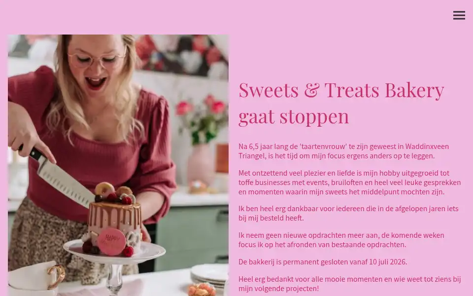 Screenshot of sweetsandtreatsbakery.nl