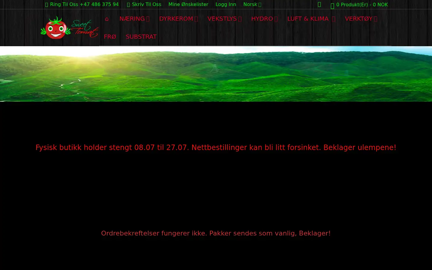 Screenshot of sweettomat.no