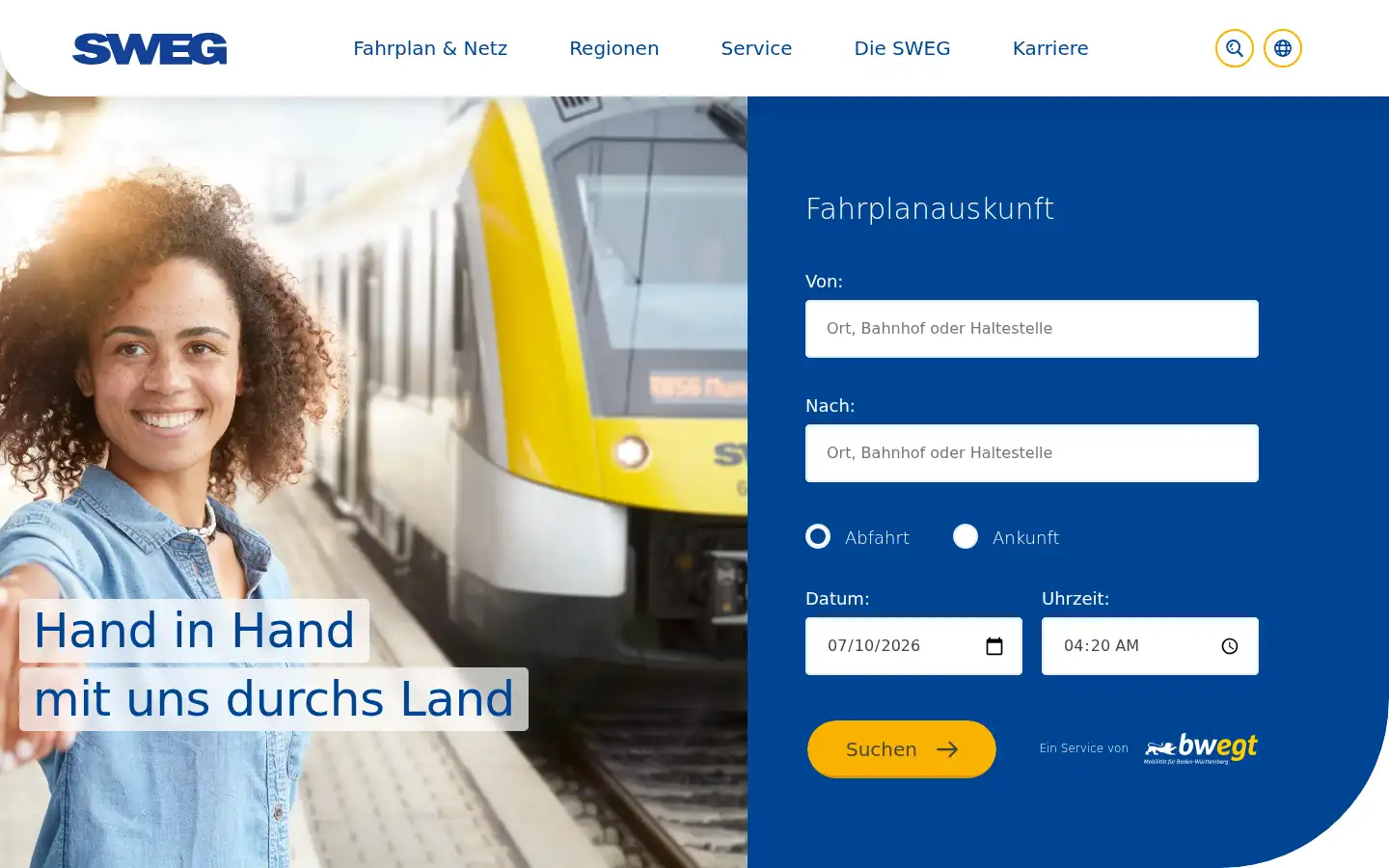 Screenshot of sweg.de