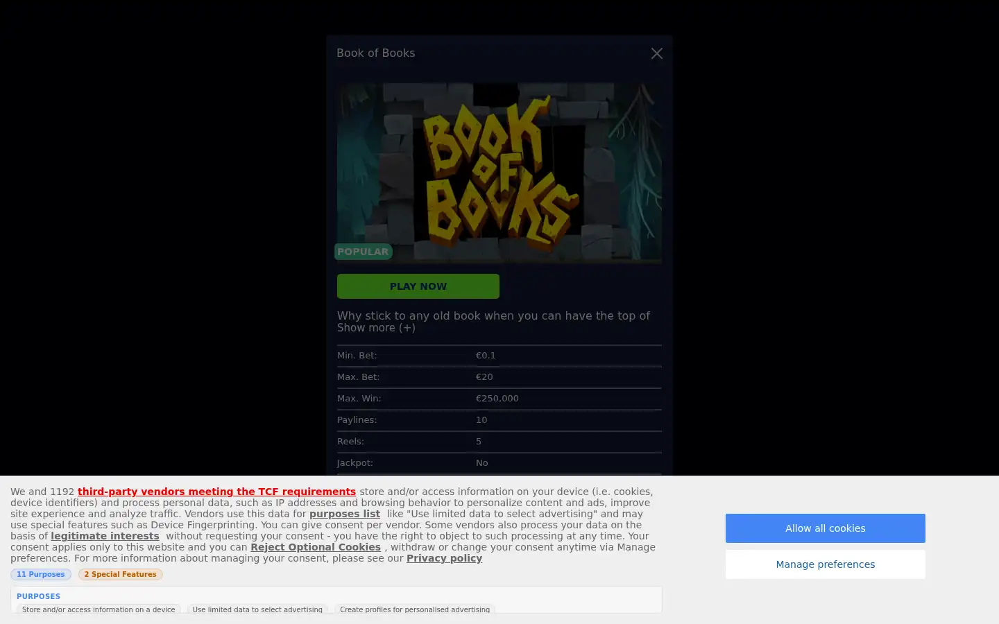 Screenshot of swiftcasino.com