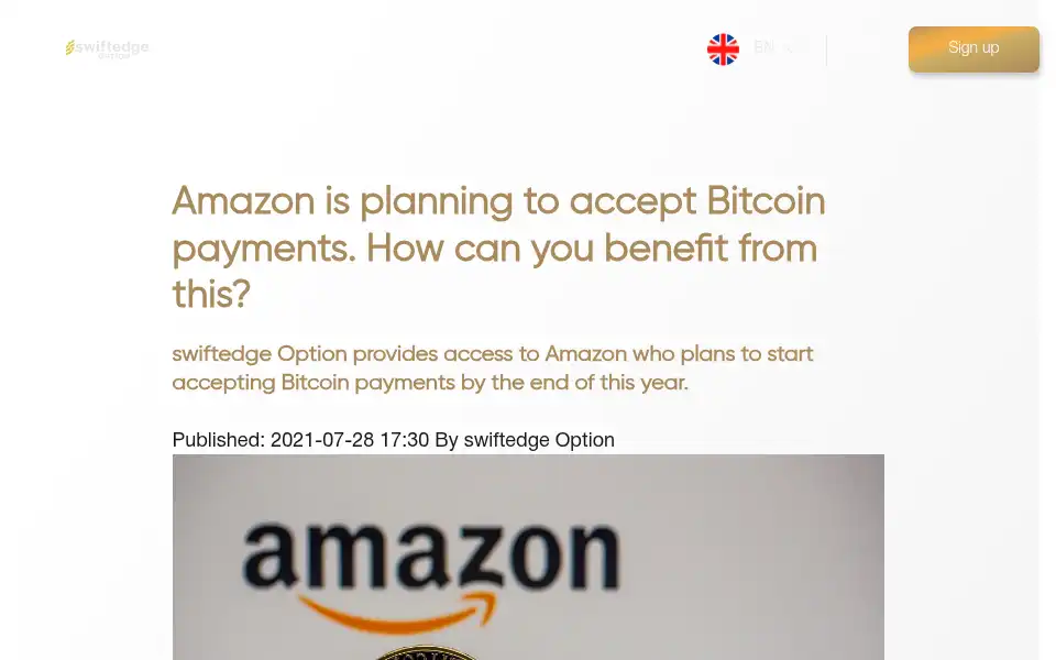 Screenshot of swiftedgeoption.com