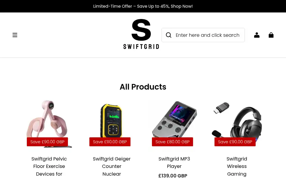 Screenshot of swiftgrid-uk.com