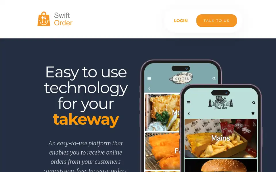 Screenshot of swiftorder.co.uk