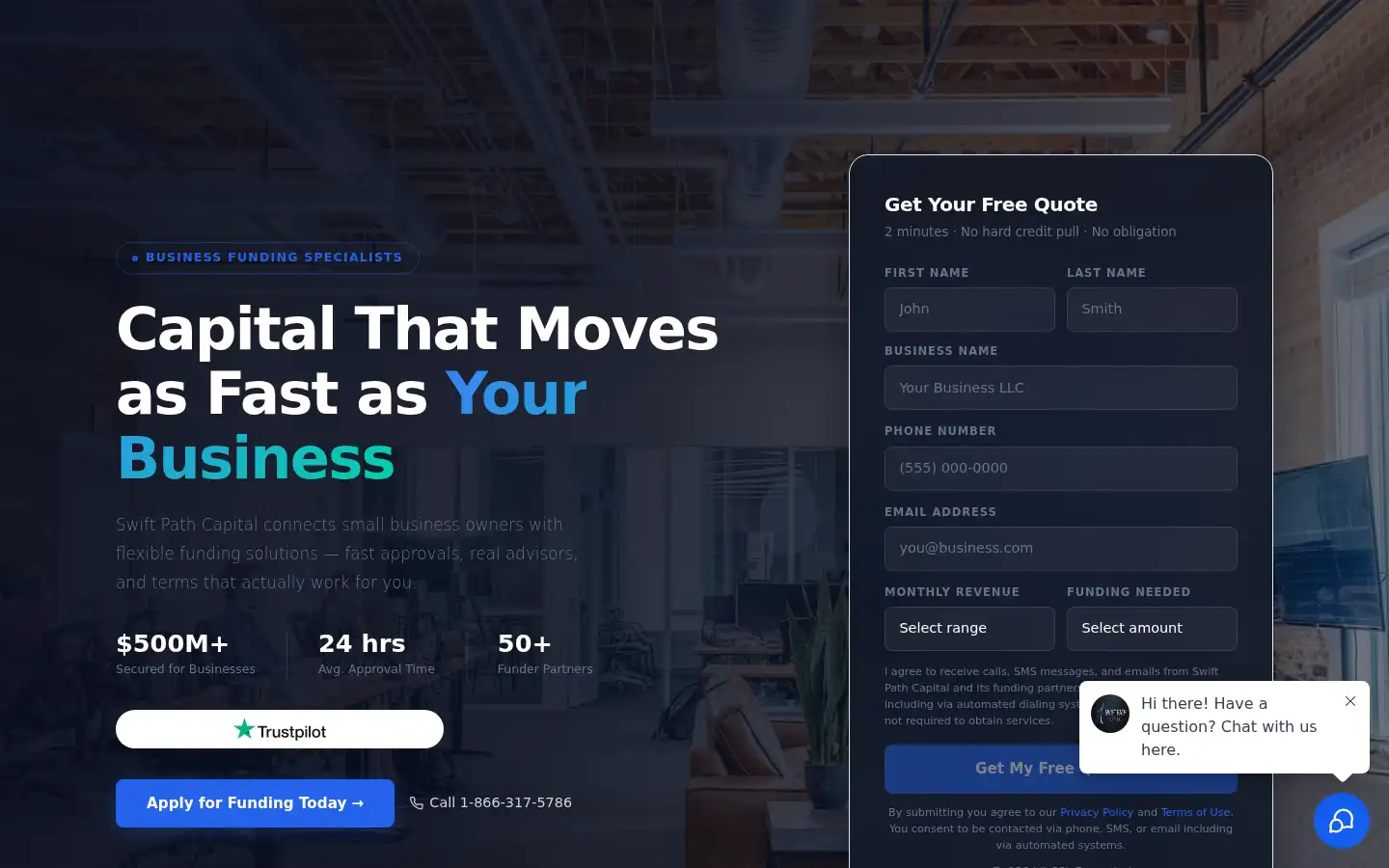 Screenshot of swiftpathcapital.net
