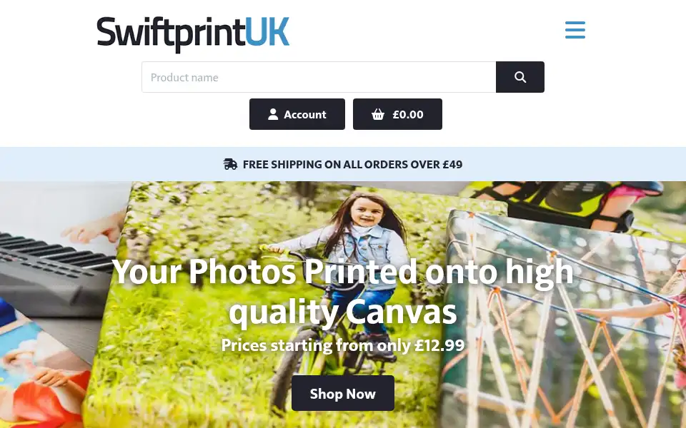 Screenshot of swiftprintuk.com