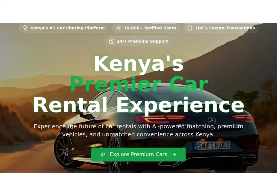 Screenshot of swiftrideskenya.com